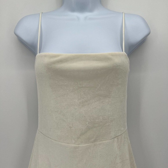 Lucy in the Sky Giana Velvet Maxi Dress Beige High Slit with Shorts Size Medium - Picture 3 of 13